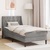 vidaXL Cadre de lit avec matelas Gris clair 90 x 190 cm Velours