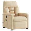 vidaXL Fauteuil inclinable de massage cr&egrave;me tissu microfibre