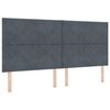 vidaXL Lit &agrave; ressort LED Gris fonc&eacute; 200 x 200 cm Velours