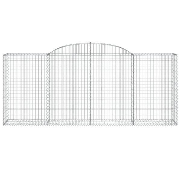 vidaXL Paniers à gabions arqués 4 pcs 300x50x120/140 cm fer galvanisé