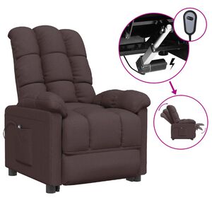 vidaXL Fauteuil inclinable &eacute;lectrique Marron fonc&eacute; Tissu
