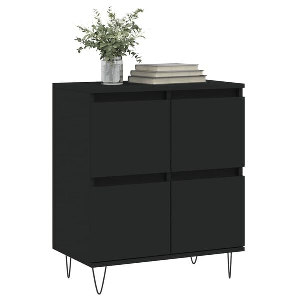 vidaXL Buffet Noir 60x35x70 cm Bois d'ing&eacute;nierie