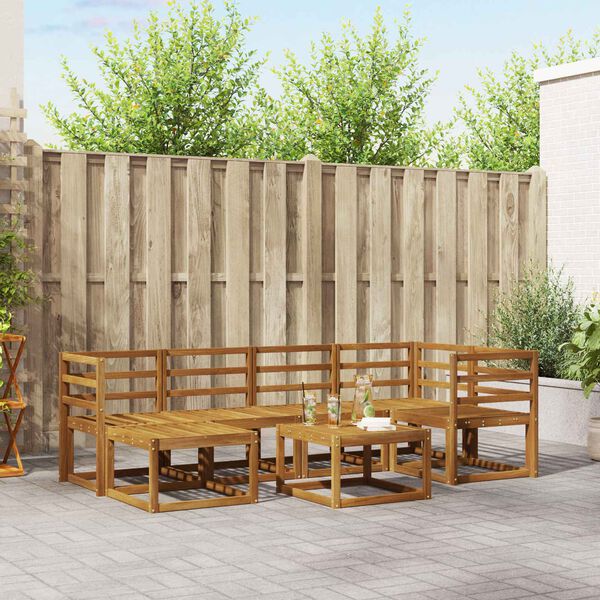 vidaXL Ensemble de canap&eacute;s d'ext&eacute;rieur 7 pcs Naturel et Anthracite