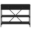 vidaXL Table console avec tiroir Ch&ecirc;ne noir 100 x 34,5 x 75 cm bois