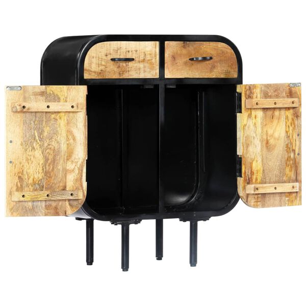 vidaXL Buffet 60x30x75 cm Bois de manguier massif et fer