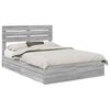 vidaXL Lit de Rangement Gris Sonoma 150 x 200 cm Bois d'ing&eacute;nierie