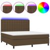 vidaXL Sommier &agrave; lattes de lit matelas et LED Marron fonc&eacute; 180x200cm