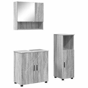 vidaXL Ensemble de mobilier de salle de bain 3 pcs Gris Sonoma