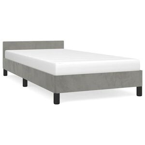vidaXL Cadre de lit sans matelas gris clair 100x200 cm velours
