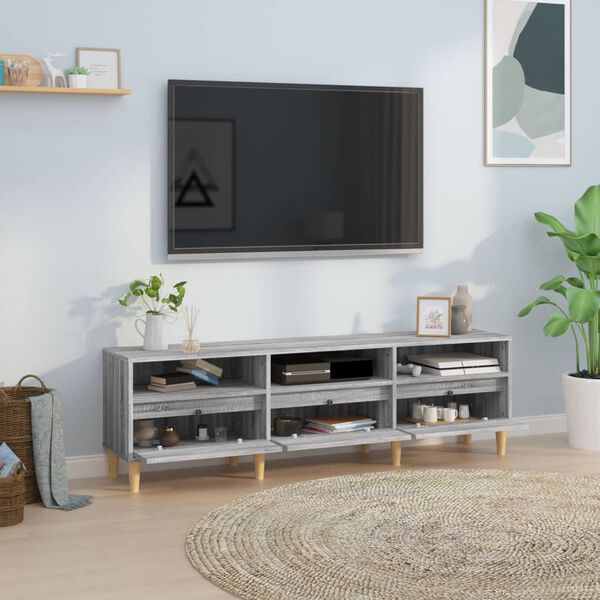 vidaXL Meuble TV Sonoma gris 150x30x44,5 cm bois d'ing&eacute;nierie
