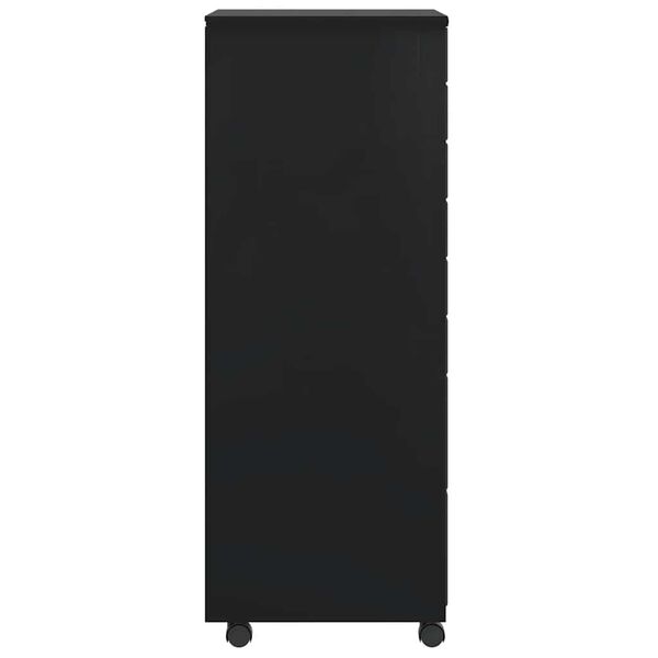 vidaXL Armoire roulante avec tiroirs MOSS noir bois de pin solide