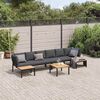 vidaXL Salon de jardin 5 pcs avec coussins noir aluminium