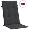 vidaXL Chaises de jardin inclinables et coussins lot de 8 teck solide