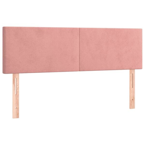 vidaXL T&ecirc;tes de lit 2 pcs Rose 72x5x78/88 cm Velours