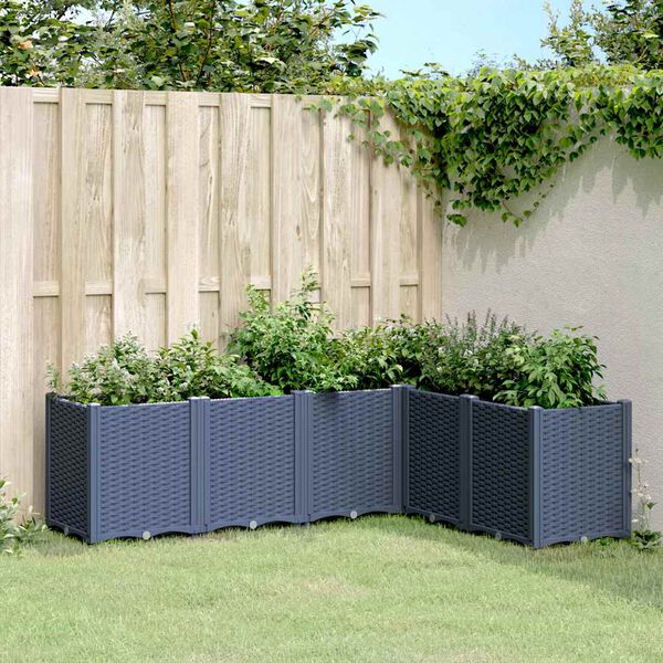 vidaXL Jardinière bleu gris 160x120x53 cm PP