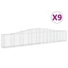 vidaXL Paniers &agrave; gabions arqu&eacute;s 9 pcs 400x30x60/80 cm Fer galvanis&eacute;