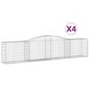 vidaXL Paniers &agrave; gabions arqu&eacute;s 4 pcs 400x50x80/100 cm Fer galvanis&eacute;