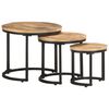 vidaXL Tables d'appoint 3 pcs Bois de manguier brut