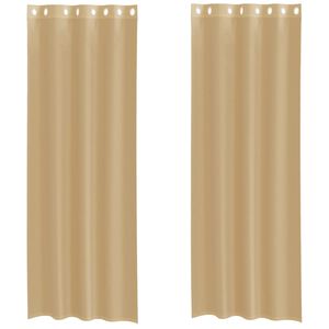 vidaXL Rideaux en voile avec &oelig;illets 2 pcs sable