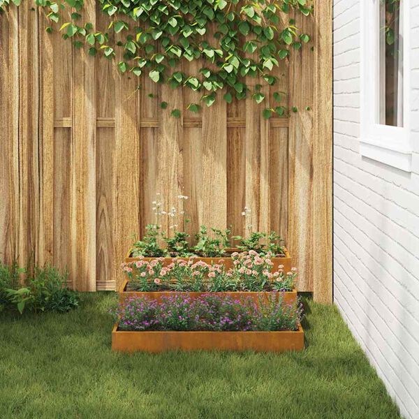 vidaXL Cache-pot de jardin Rouillé 90 x 90 x 35 cm