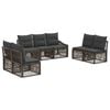 vidaXL Ensemble de canap&eacute; de jardin 7 pc Gris polyrotin