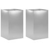 vidaXL Cache-pot de jardin 2 pc Argent&eacute; 40 x 40 x 50 cm