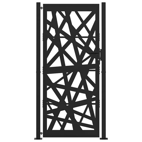 vidaXL Portail de jardin Noir 100x200 cm Acier Design l&eacute;ger