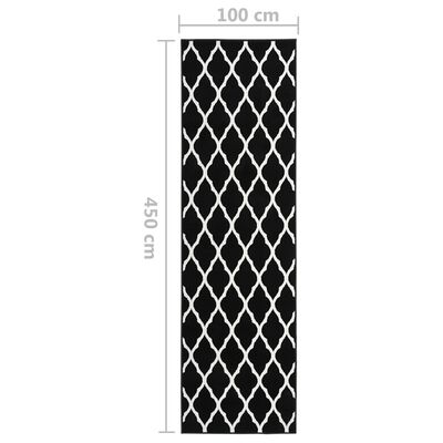 vidaXL Tapis BCF Noir et blanc 100x450 cm