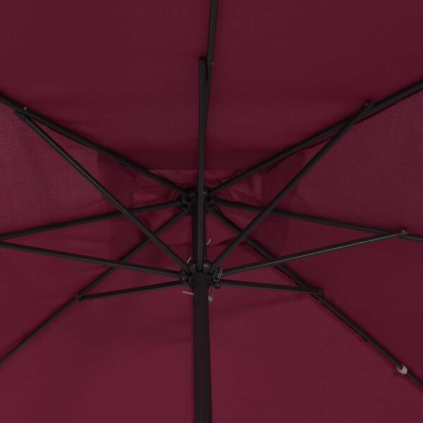 vidaXL Parasol de jardin Rouge et Noir 295 x 295 x 245 cm