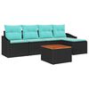 vidaXL Ensemble de canap&eacute; de jardin 6 pc Noir polyrotin