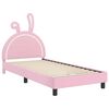 vidaXL Cadre de lit pour enfants avec tête de lit Rose 90 x 200 cm PU