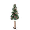 vidaXL Sapin de Noël mince avec 300 LED Vert et blanc 210 cm