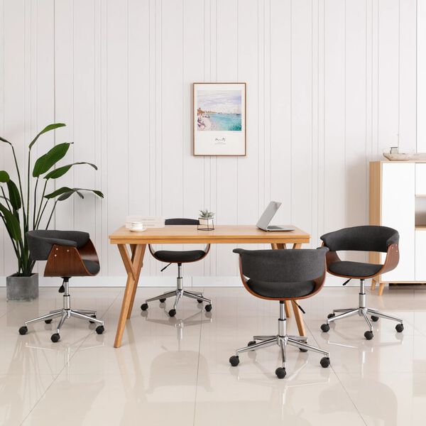 vidaXL Chaises pivotantes &agrave; manger lot de 4 gris tissu