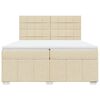 vidaXL Sommier &agrave; lattes de lit avec matelas Cr&egrave;me 200x200 cm Tissu
