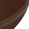 vidaXL Lavabo rond salle de bain Marron foncé mat 32,5x14 cm Céramique
