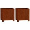 vidaXL Jardini&egrave;res avec pieds 2 pcs Rouill&eacute; 40x40x40 cm Acier corten
