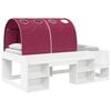 vidaXL Cadre de lit avec tunnel 3 pcs Blanc et rouge Bois d&rsquo;ing&eacute;nierie
