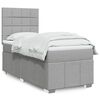 vidaXL Sommier &agrave; lattes de lit et matelas Gris clair 90x190 cm Tissu