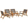 vidaXL Chaises de jardin avec table 5 pcs Gris Bois d'acacia massif