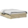 vidaXL Cadre de lit avec tiroirs sans matelas ch&ecirc;ne sonoma 120x200 cm