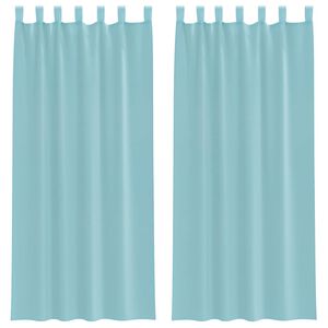 vidaXL Rideaux en voile avec boucles 2 pcs turquoise 140x225 cm