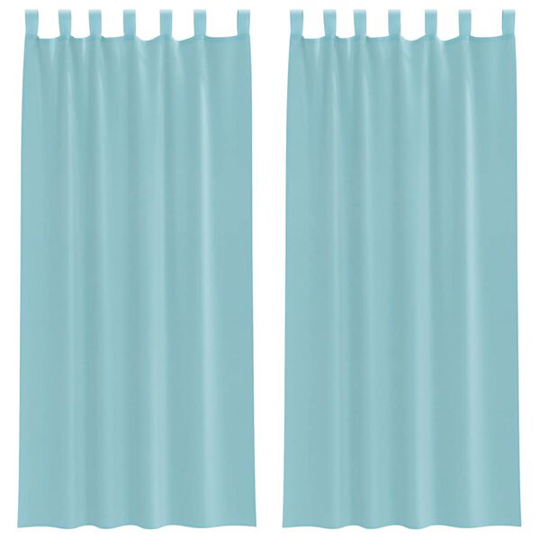 vidaXL Rideaux en voile avec boucles 2 pcs turquoise 140x225 cm