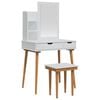 vidaXL Ensemble de Coiffeuse FAUSKE 4 pcs Blanc 76 x 50 x 143 cm