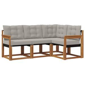 vidaXL Ensemble de canap&eacute;s d'ext&eacute;rieur 4 pcs Gris Naturel et Clair