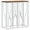 vidaXL Table console argent&eacute; acier inoxydable/bois massif r&eacute;cup&eacute;ration