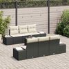 vidaXL Ensemble de canapé de jardin avec coussin 7 pcs Noir polyrotin