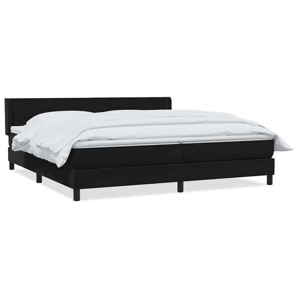 vidaXL Sommier &agrave; lattes de lit avec matelas noir 200x210 cm Velours