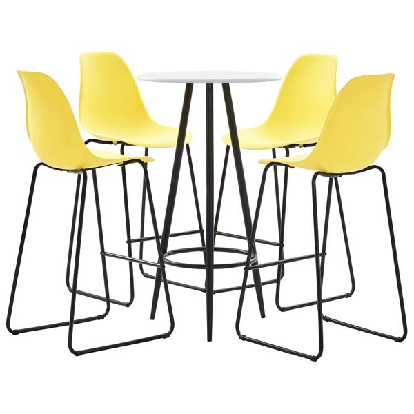 vidaXL Ensemble de bar 5 pcs Plastique Jaune