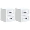 vidaXL Cabinet de chevet mural 2 pcs Blanc 34,5 x 33 x 40 cm