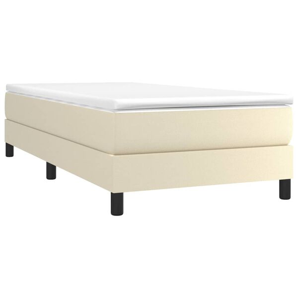 vidaXL Sommier &agrave; lattes de lit avec matelas Cr&egrave;me 90x200 cm Similicuir